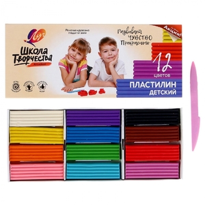 Пластилин "Школа творчества" 12 цветов