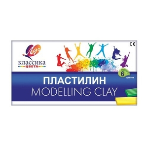 Пластилин Луч, 6 цветов, 120 гр., со стеком, картонная упаковка, "Классика"	