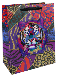 Dream cards Пакет подарочный с мат. лам.  и  3D картинкой 33 x 26,7 x 13,7 см (L) Тигр, 210 г ПКП-37