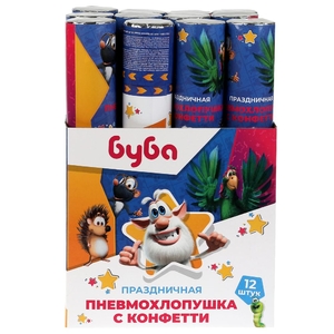Пневмохлопушка БУБА 30см, шоу-бокс Товары для праздника уп-12шт в кор.6уп