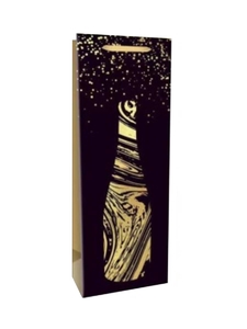 Dream cards Пакет подар. с мат.лам.,золотист.тиснен.12*35*10(Bottle) Приятный вечер, 210г ПКП-7922