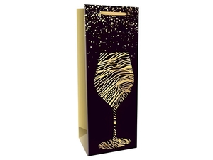 Dream cards Пакет подарочн.с мат.лам.,золотист.тис.12*35*10(Bottle) Брызги шампанского,210г ПКП-7919