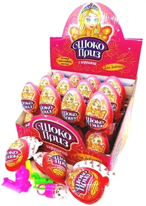 Печенье с шоколадной пастой и игрушкой ШОКОПРИЗ для девочек 15гр*24шт*12 блоков.