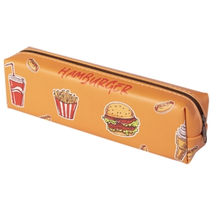 Пенал - косметичка Alingar, ПВХ, молния, 20,5 см х 6 см,*4 см, "fast food" оранжевый