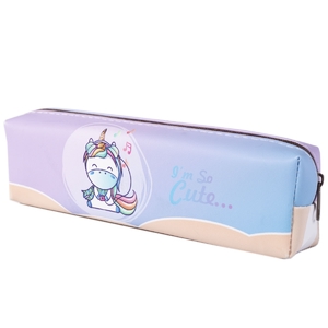 Пенал - косметичка Alingar, ПВХ, молния, 210х60х40 мм, "I'm so cute", голубой