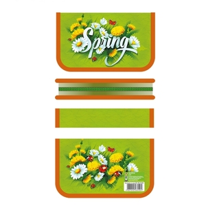 Пенал 1 отделение ПЧЕЛКА, лам. картон, молния, 190х115 мм, "Spring"