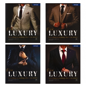 Тетрадь 36л., А5, клетка, Alingar "Luxery 2", скрепка, блок офсет, мелованный картон (эконом), 4 диз