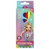 Фломастеры круглые, 6цв, картон кор. с фигурн окном, TIK TOK GIRL в кор.12*24наб
