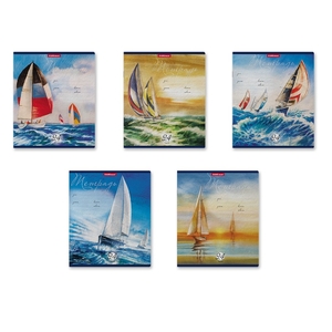 Тетрадь 24л., клетка, Erich Krause, скрепка, офсет, мелованный картон "Regata de Vela"