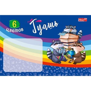 Гуашь Проф-Пресс 6 цветов, 10 мл., картонная упаковка, "Енотики"